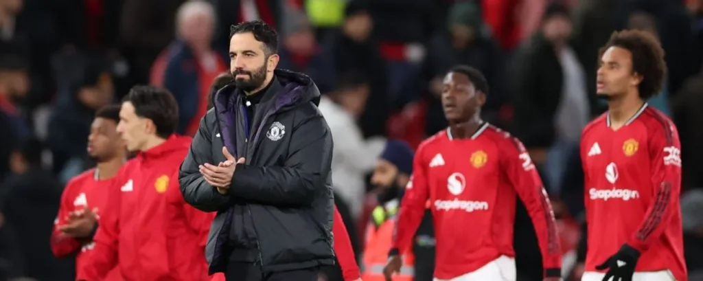 Ruben Amorim led his Man United team after the match