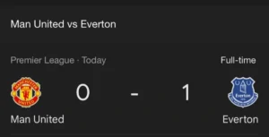 Manchester United vs Everton, Crushing 0-1 defeat, A Nightmare for This Red Club.