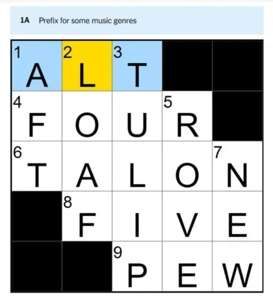 Mini Crossword Answer 