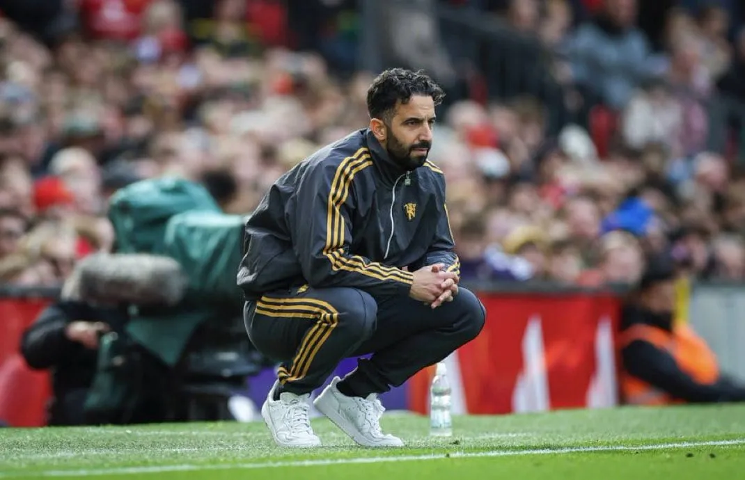 Ruben Amorim Watching his Manchester United team from the touchline