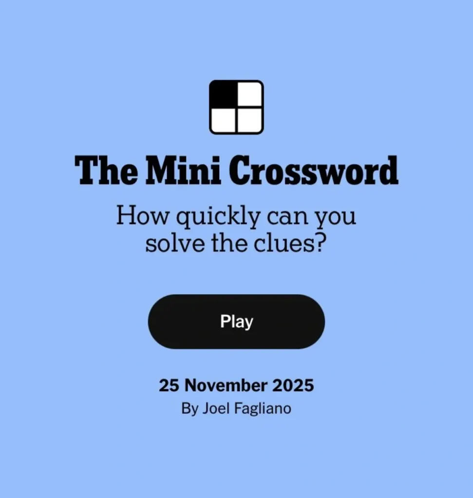 Mini Crossword Answer