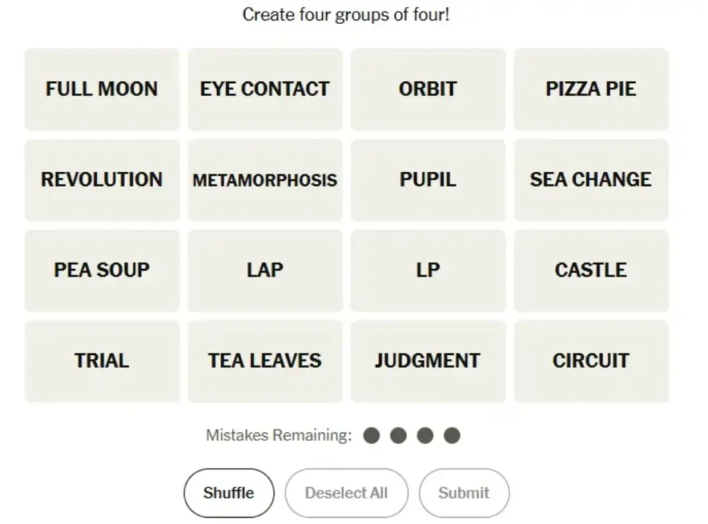 Connection hints today solution