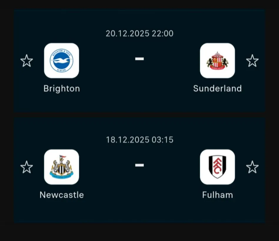 Sunderland and Newcastle next Premier League fixture