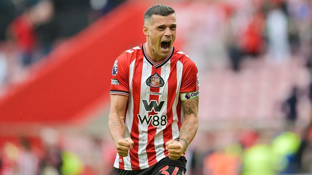 Granit Xhaka lead the Sunderland team