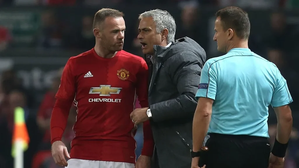 Wayne Rooney and Jose Mourinho during their time at Manchester United